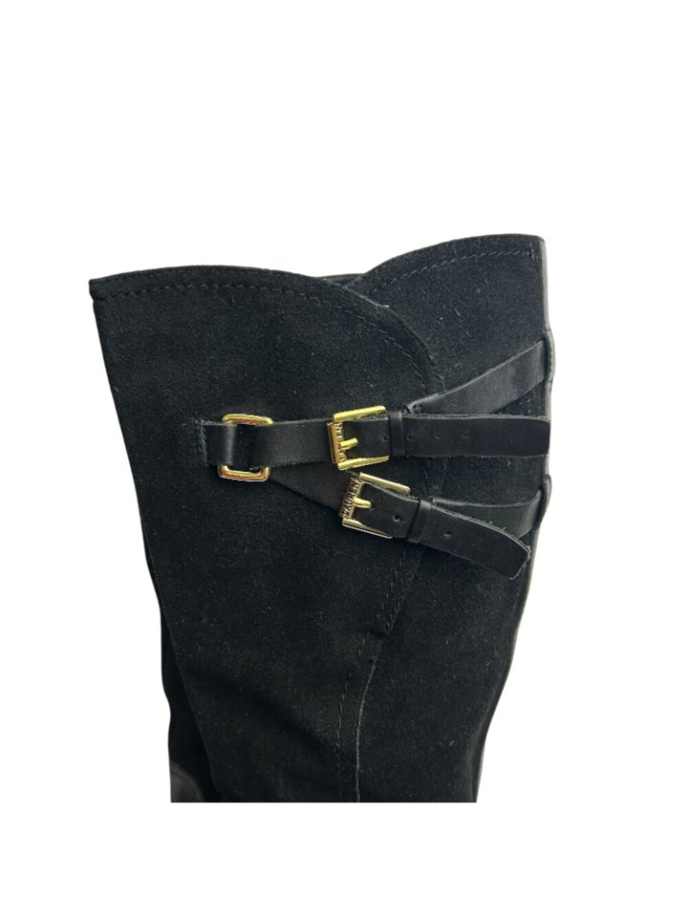 Ralph Lauren Maren Boots Womens Size 8B Black Leather Upper & Suede Riding - Picture 9 of 11
